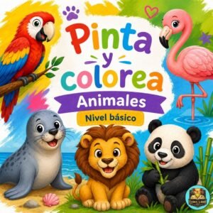 Pinta y Colorea: Animales (nivel básico) - 138 páginas (135 dibujos)
